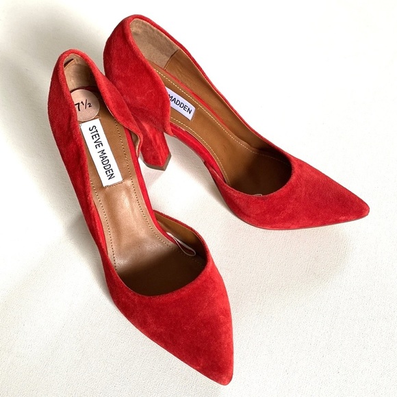 Steve Madden Chanda Red Heels, Size 7.5 - Picture 14 of 15